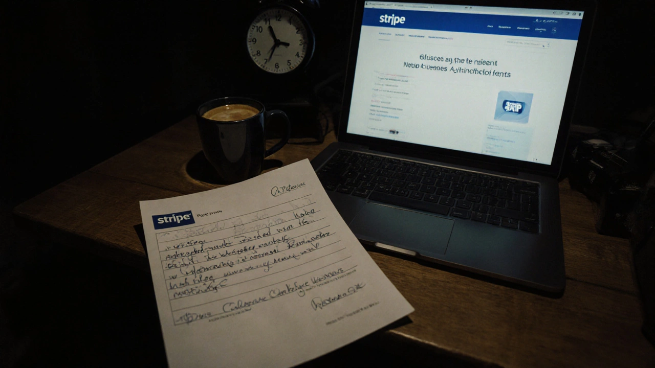 A booking confirmation and secure payment screen are displayed on a table with a business license nearby.