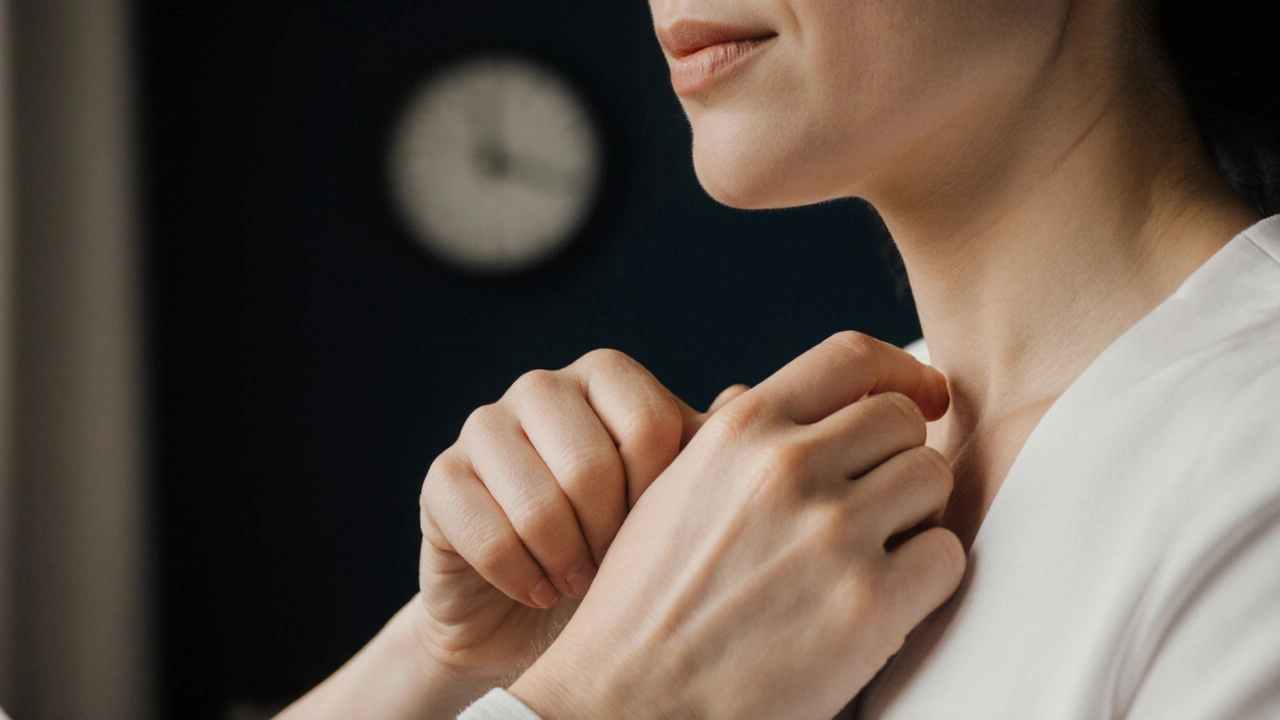 Hands communicating comfort and pacing during an intimate, consensual moment.