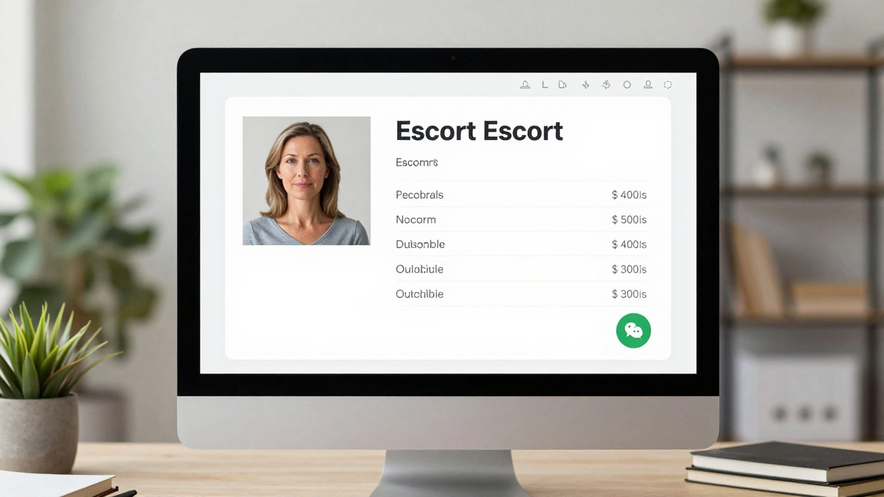 A transparent escort profile with clear photos, rates, and secure messaging options.