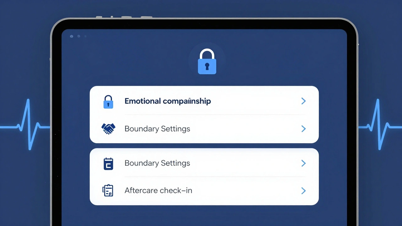 A secure digital platform for booking emotional companionship with boundary settings.