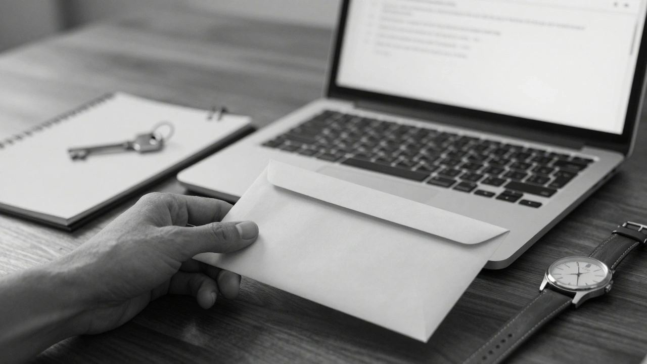 A sealed envelope and key on a desk beside a booking confirmation, symbolizing privacy and verified service.