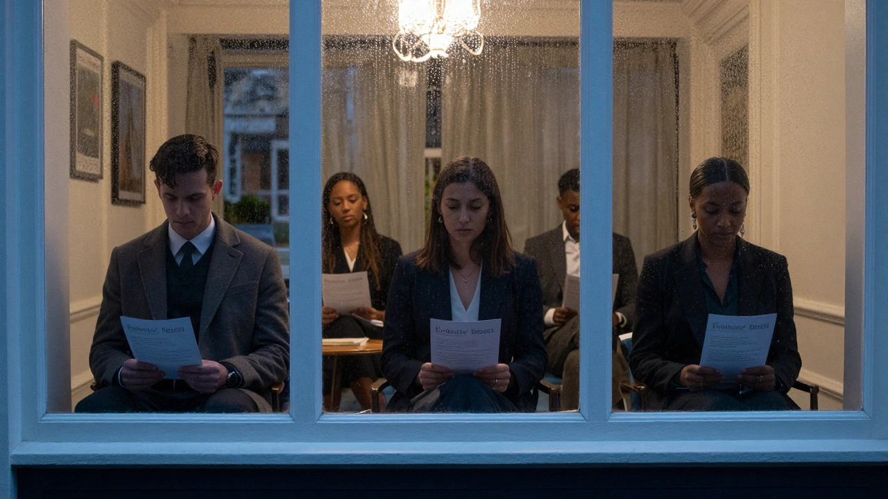 Silhouettes of diverse clients in London entering consultation rooms, symbolizing the quiet normalization of fetish services.